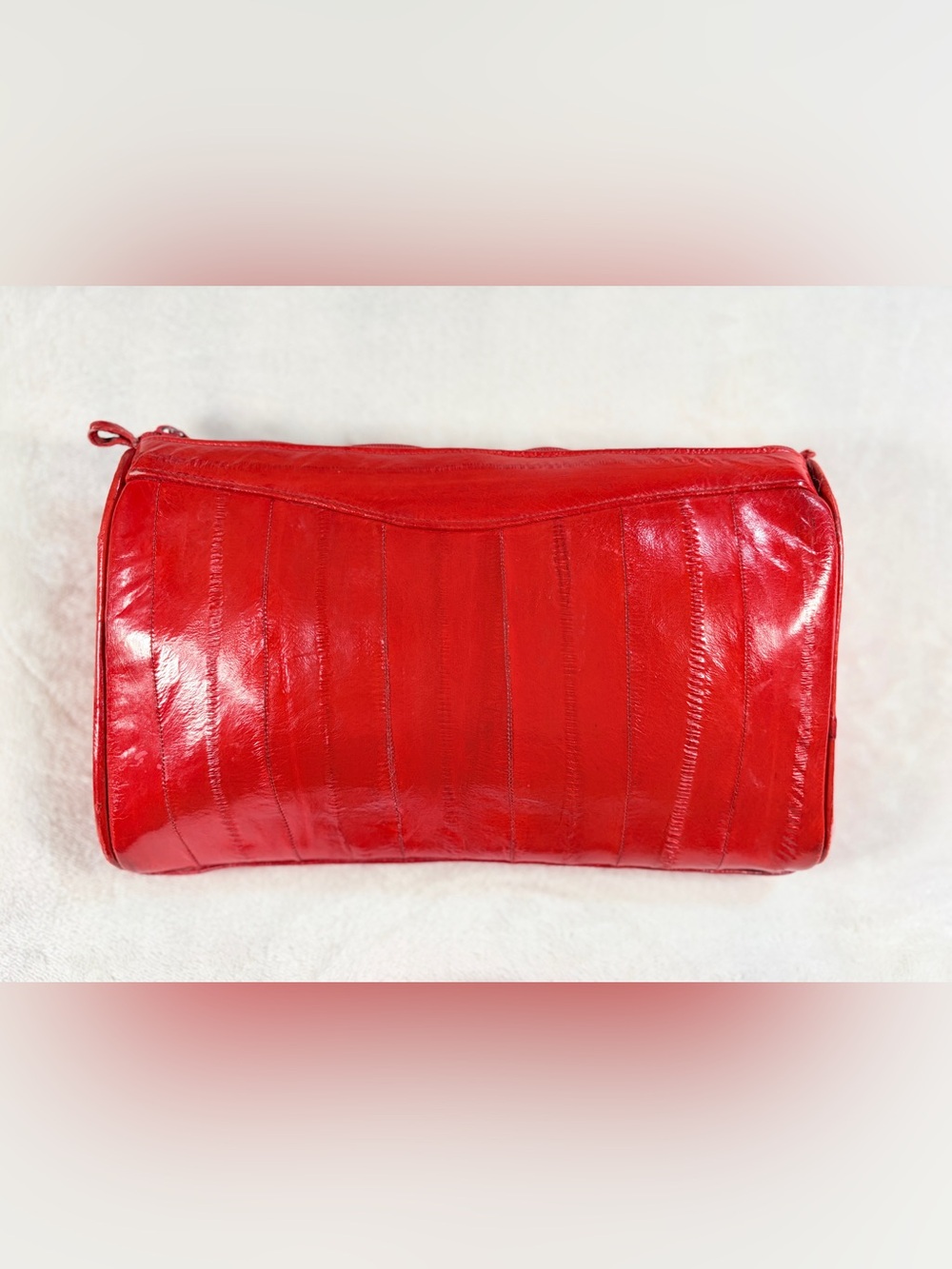 Genuine Eel Skin Red Leather Clutch Bag